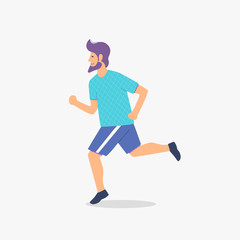 Running man vector trendy illustration.