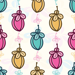 Seamless pattern with colorful flowers - Vector