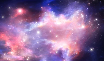 Leuchtender Weltraumnebel und Sterne im Weltraum © Peter Jurik
