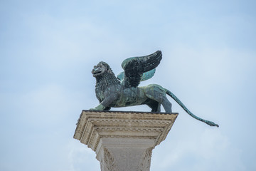 Famous winged lion on San Marco square in Venice, symbol of the film festival © Denis Zaporozhtsev
