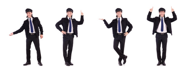 Fototapeta premium Funny pilot isolated on white