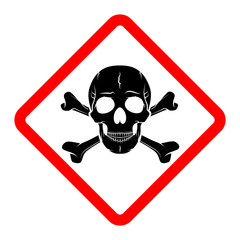 Skull and crossbones, warning icon. Vector illustration.
