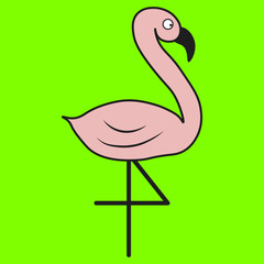 Flamingo in a cartoon style