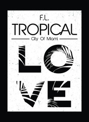 Tropical graphic with slogan in vector