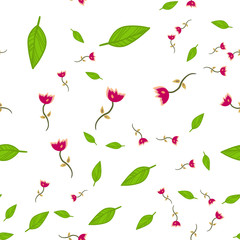 Seamless pattern of doodle flowers.