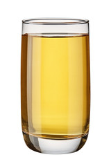 Glass with apple juice isolated on white background. 