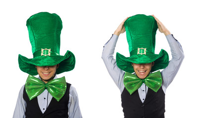 Funny man in saint patrick holiday concept