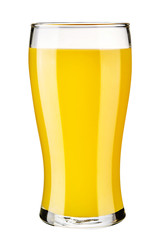 Glass with orange juice isolated on white background. 