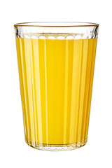 Glass with orange juice isolated on white background. 