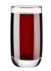 Glass with jiuce cherry isolated on white background. 