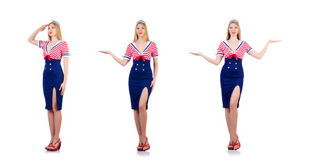 Fototapeta premium Woman in sailor costume - marine concept