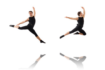 Young dancer isolated on the white