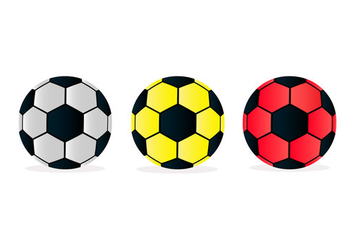 Vector illustration set soccer balls on white background