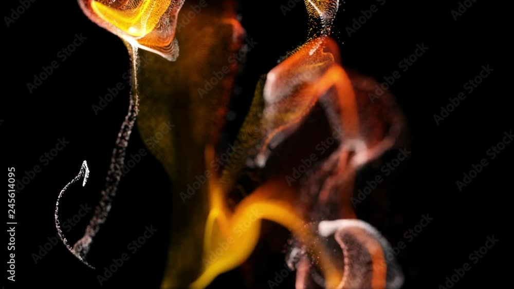 Aufkleber 4k background, animation of complex particles simulation advection with turbulence streams, twirl an