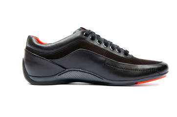 Black sporty shoes isolated on white background