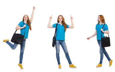 Obraz premium Young student isolated on white