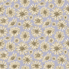 Daisy Seamless Pattern. floral Continuous Design for Background, Wallpaper, Wrapping Paper, and Textile.