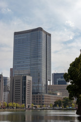 Fototapeta na wymiar Landscape of office town in Tokyo, Japan