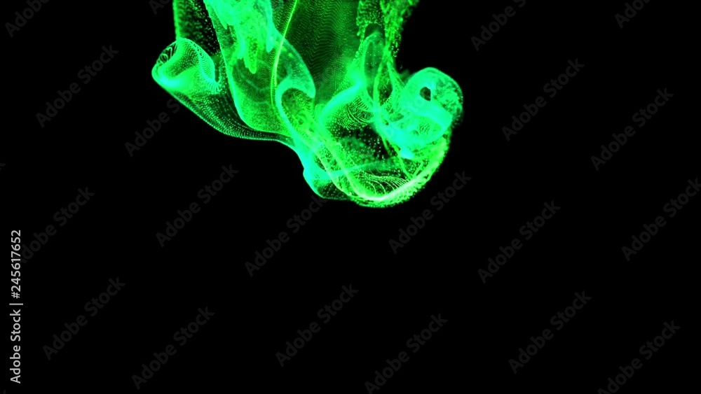 Aufkleber 4k background, animation of complex particles simulation advection with turbulence streams, twirl an