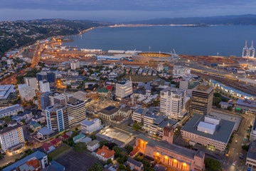 Thorndon in Wellington at twilight 