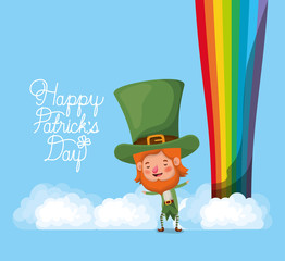 lemprechaun with rainbow saint patricks day font