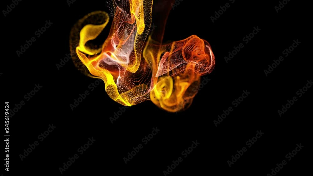 Aufkleber 4k background, animation of complex particles simulation advection with turbulence streams, twirl an
