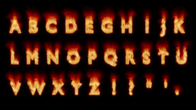 30 Seconds Fire With Text Letter Inside Alphabet