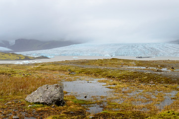 View of Svínafellsjökull glacier in Southern Iceland