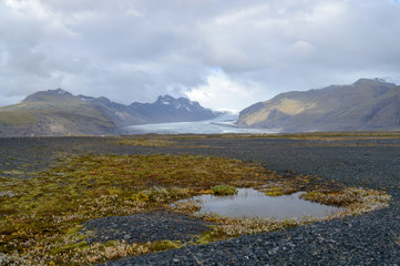 View of Svínafellsjökull glacier in Southern Iceland