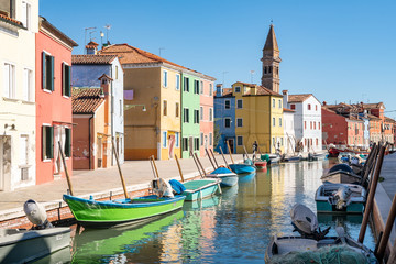 Bunte Häuser in Burano, Venedig, Italien