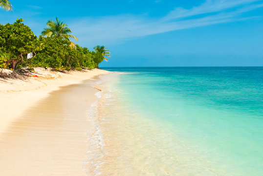 One of Many Small, Sandy Islands on the Caribbean Coast of Venezuela that Are Very Popular for Tourism, Close to Town Chichiriviche, Morrocoy National Park
