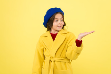 Loving her new style. happy childrens day. small girl in red dress. childhood and happiness. kid fashion and beauty. french style beret. parisian girl. small child in paris