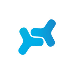 Letters Y shapes logo icon design template element in blue . vector illustration isolated on white background.