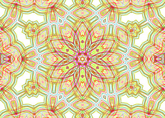 Abstract pattern from bright colorful lines on white