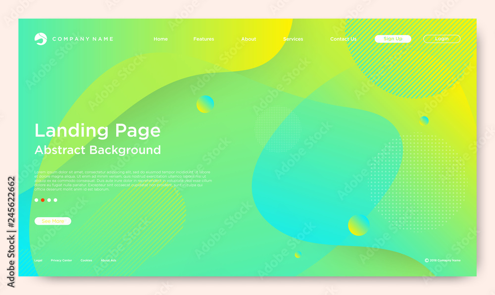 Sticker website landing page, abstract background, gradient pattern and modern style