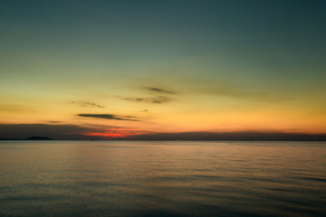 Twilight sky background. Colorful Sunset sky and cloud.vivid sky in twilight time background.Fiery orange sunset sky. Beautiful