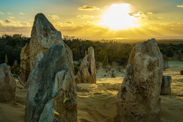 sunset over pinnacles at nambung national park, western australia 1