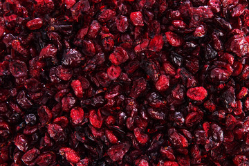 Cranberries dried, food background isolated on white