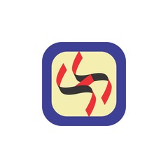 Square with SH logo letter design