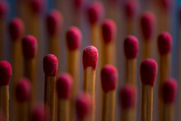 pattern of red matches with creative lighting