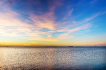 Obraz premium Sunrise over the Mediterranean. La Manga. Spain. 