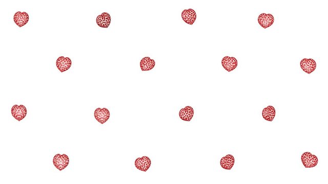 Three-dimensional openwork hearts moving on a white background. Animated screensaver. 3d render