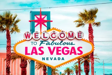 Foto auf Glas Willkommen bei Fabulous Las Vegas Schild, Las Vegas Strip, Nevada, USA © JFL Photography