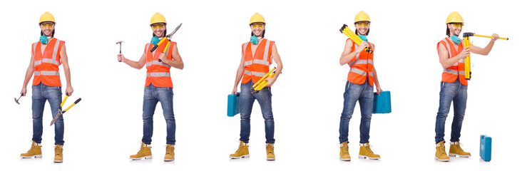 Industrial worker isolated on white 