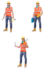 Industrial worker isolated on white 