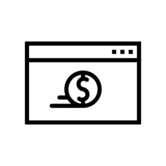Outline Coin in web vector icon