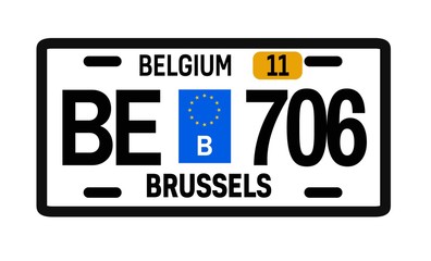 Belgium car plate design