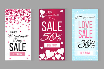 vector valentines day sale banner