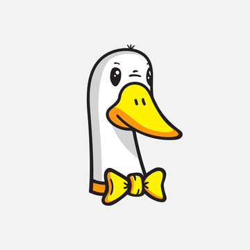Funny illustration, goose with bow tie