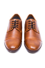 Brown shoes isolated on white background